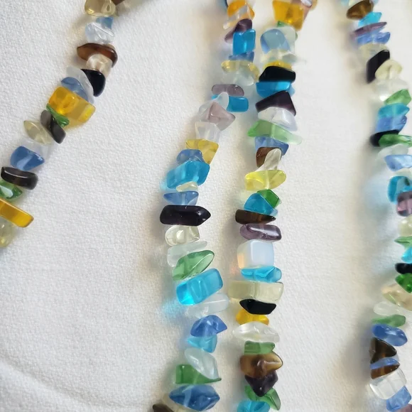 Two Long Strands Stone/ Glass Chips - Picture 5 of 12